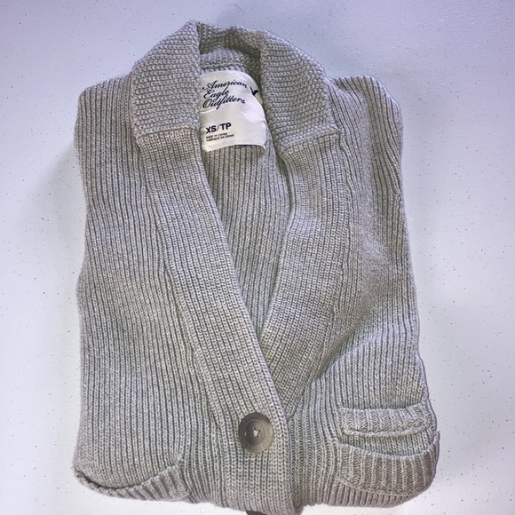 American Eagle Beige Chunky Cotton Cardigan XS - Picture 11 of 12